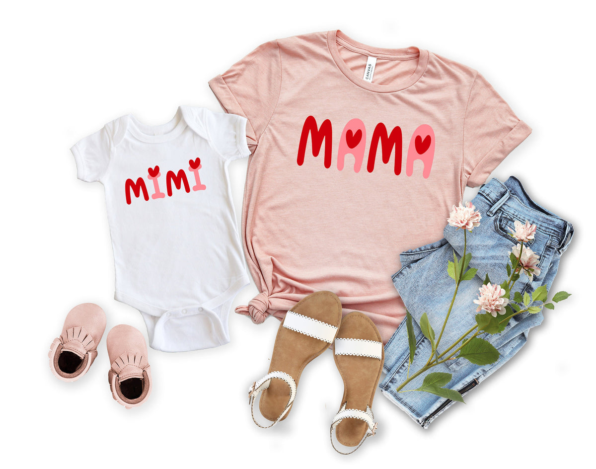 Mama Valentines ShirtMimi Valentines ShirtMama39s Girl Valentines ShirtRainbow Mama Shirt Rainbow Mimi ShirtMama Mimi Matching Shirt Graphic Tee – Premium Graphic · Perfect For Daily Wear