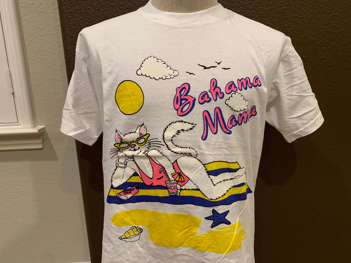 Vintage 9039s Bahama Mama Cat Beach Tourist White T Shirt Size L Graphic Tee – Easygoing Wear · Must-Have Style