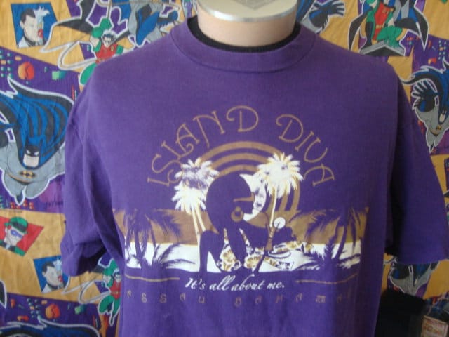 Vintage 9039s Island Diva Nassau Bahamas Palm Trees Tourist Purple T Shirt Size XL Graphic Tee – Premium Graphic · High-Quality Print