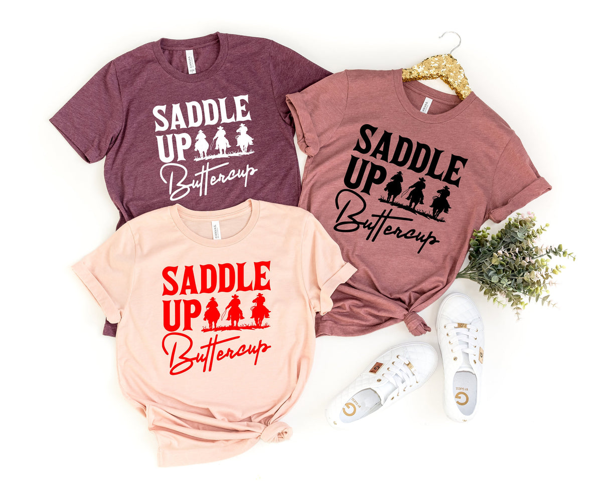 Saddle Up Buttercup Shirt Cowboy TShirt Cowgirl Shirt Western Shirt Country Girl ShirtGift For HerGift For MomHippie Boho Shirt Graphic Tee – Warm & Stylish · High-Quality Print