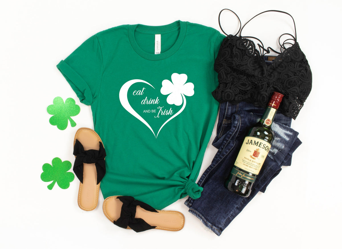 Eat Drink and Be Irish ShirtSt Patrick39s Day ShirtShamrock TeePatrick39s Day GiftPatrick39s Day Family Matching ShirtDrinking Shirt Graphic Tee – Easygoing Wear · High-Quality Print