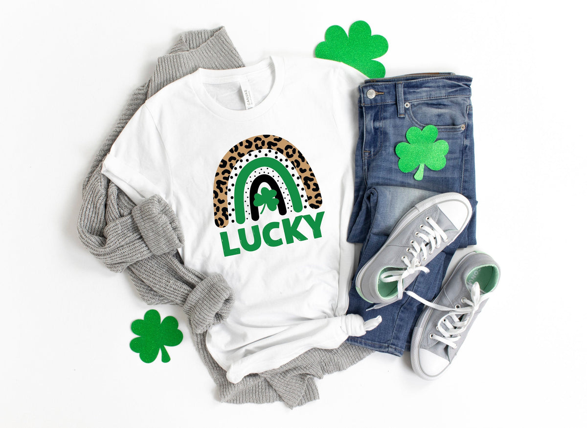 Shamrock ShirtSt Patricks Day ShirtLucky ShirtRainbow ShirtLucky Me ShirtIrish ShirtLeopard Print ShirtKiss Me ShirtSt Patricks Tee Graphic Tee – Everyday Comfort · Top Pick For Any Outfit