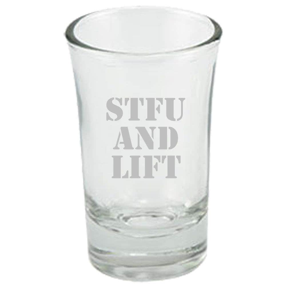 Funny Weight Lifting Shot Glass Bodybuilding Gift Idea STFU And Lift Present For Bodybuilder Graphic Tee – Cozy Vibes · Perfect For Daily Wear