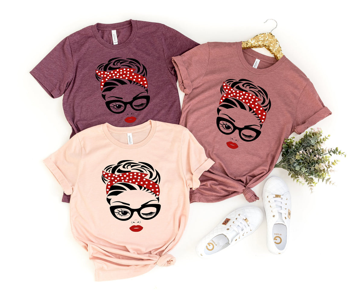 Mom with bandana Woman head shirtMom ShirtGift for MomGift for HerMothers DayMom Life TshirtMom to be ShirtMom Life Tshirt Graphic Tee – Bold Style · Top Pick For Any Outfit