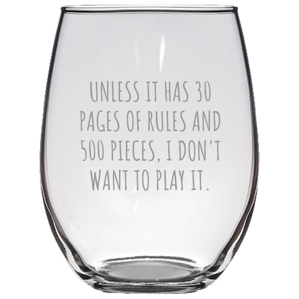 Funny Board Games Gift Stemless Wine Glass Tabletop Games Gift 30 Pages Of Rules And 500 Pieces Board Game Lover Present Graphic Tee – Easygoing Wear · Trending Graphic Apparel