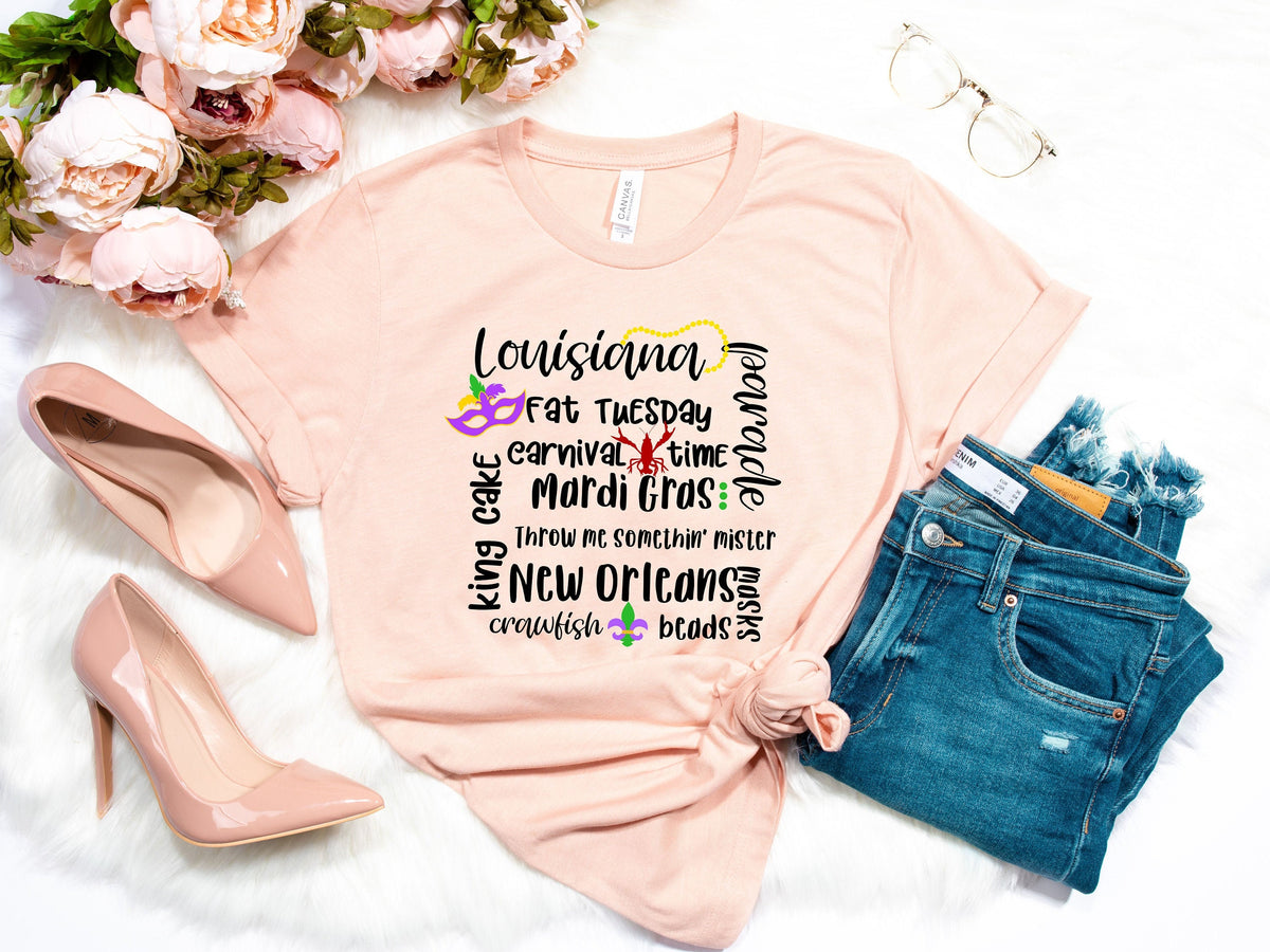 New Orleans ShirtMardi Gras Shirtfleur de lis Shirt Fat Tuesday ShirtFlower de luce ShirtLouisiana ShirtWomens Mardi Gras Shirt Graphic Tee – Cozy Vibes · Great Gift For Fans