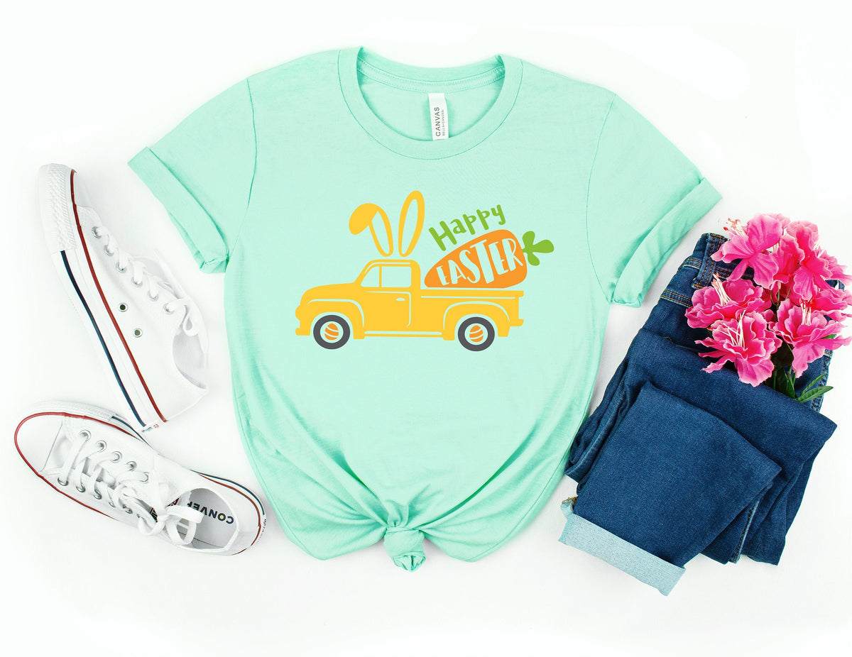 Happy Easter ShirtEaster Truck ShirtEaster Shirt For Woman Truck with Carrot ShirtEaster ShirtEaster Family ShirtEaster Day Graphic Tee – Easygoing Wear · Trending Graphic Apparel