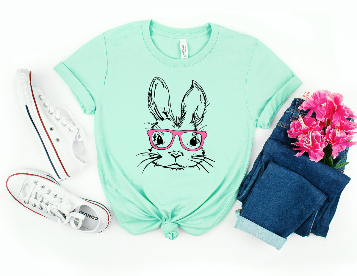 Easter Bunny With Glasses ShirtBunny With Glasses ShirtKids Easter ShirtCute Easter ShirtEaster Day Shirt for Woman Easter Bunny Shirt Graphic Tee – Warm & Stylish · High-Quality Print