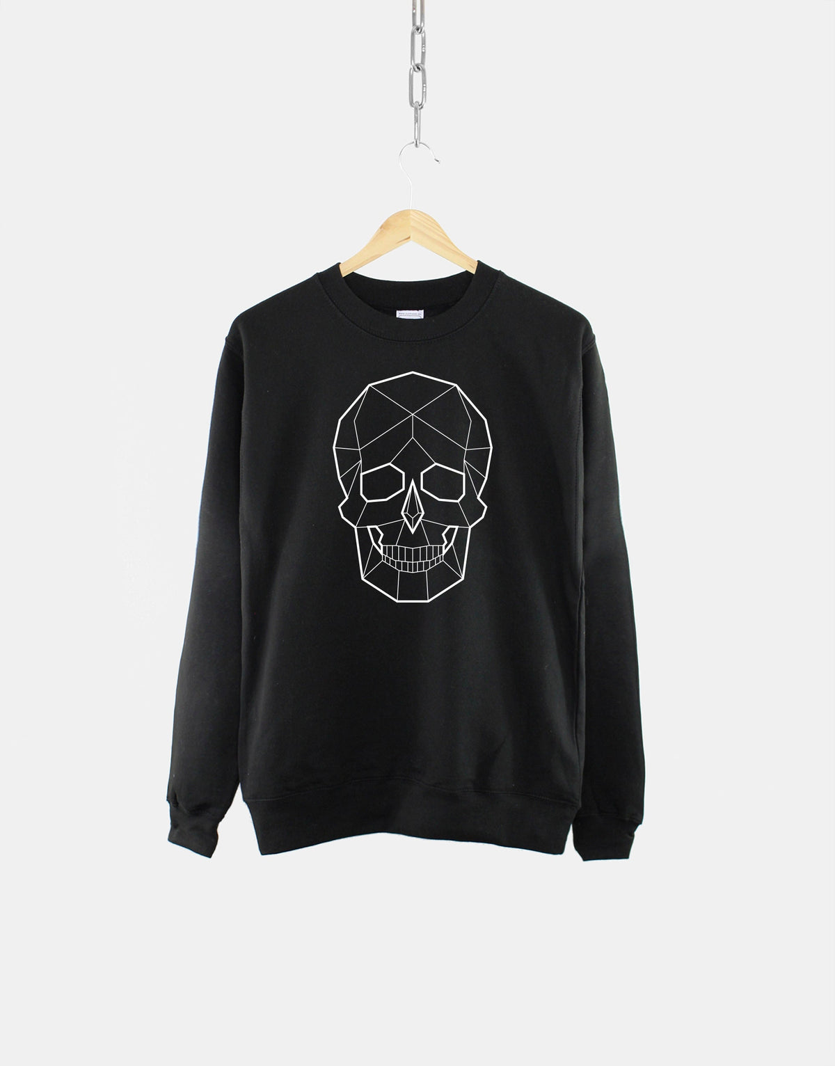 Skull Sweatshirt Geometric Skull Sweatshirt Grunge Rock Goth Emo Slouch Sweater Sweatshirt – Premium Graphic · Great Gift For Fans