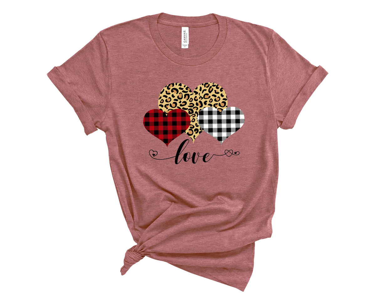 Leopard Print Heart ShirtBuffalo Plaid Valentines Day Shirts For MomHeart ShirtAnimal Print HeartCute Valentine TeeValentines Day Gift Graphic Tee – Feel-Good Design · Perfect For Daily Wear