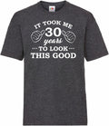 30th Birthday Gifts Mens Heather T Shirt Top Shirt Gift Present Thirty It Took 30 Years To Look This Good Funny Tee Happy 30th Birthday Graphic Tee – Premium Graphic · Great Gift For Fans