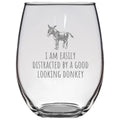 Donkey Lover Gift Donkey Farm Gift Donkey Dairy Present Gift For Donkey Farmer Good Looking Donkey Stemless Wine Glass Graphic Tee – Everyday Comfort · Great Gift For Fans