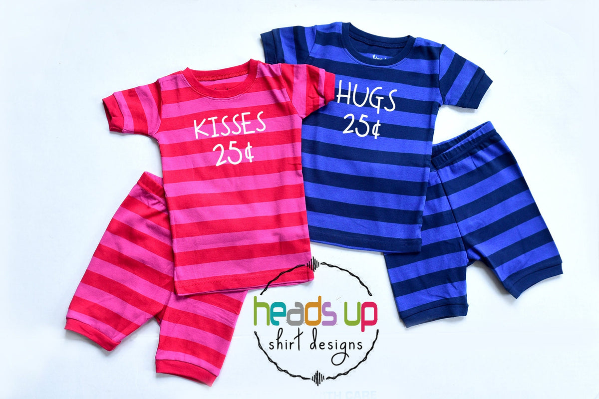 Valentine Pajamas Siblings PJs Twins Valentine39s Day Kisses 25 Cents Hugs Funny Matching Boy Twin Girl Pajamas February Holiday PJs Popular Graphic Tee – Premium Graphic · Perfect For Daily Wear