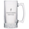 Funny Farming Beer Mug Farmer Gift Idea Outstanding In My Field Farmer Beer Glass Farming Humor Graphic Tee – Soft Feel · Great Gift For Fans