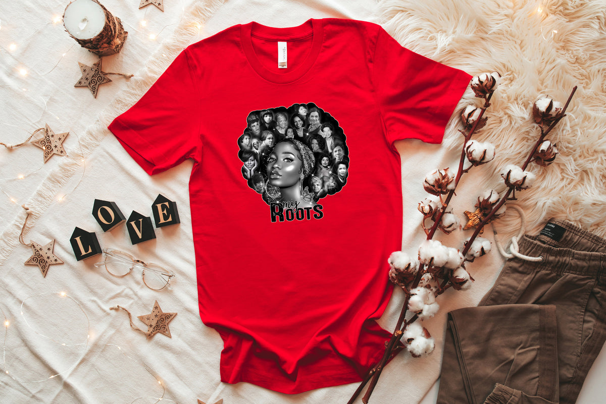 My Roots Black History Women ShirtBlack Power ShirtBlack History ShirtBlack Lives Matter ShirtsProud African WomanAfro Hair Afro Women Graphic Tee – Everyday Comfort · Perfect For Daily Wear