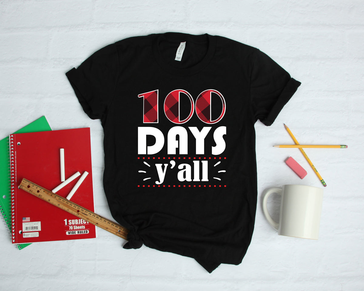 100 Days Y39all Shirt Plaid 100 Days of School TShirt Kids Tee Flannel Cute 100th Day of School Shirt Long Sleeve Apparel Gift Graphic Tee – Easygoing Wear · Great Gift For Fans