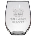Funny Capybara Gift Capybara Lover Gift Idea Capybara Present Don39t Worry Be Cappy Stemless Wine Glass Graphic Tee – Premium Graphic · Great Gift For Fans