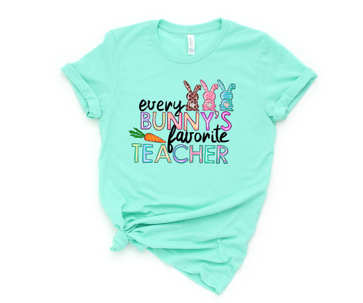 Every Bunny Favorite Teacher ShirtTeacher ShirtEaster Teacher Shirt Teacher TShirt Teacher TeePeeps TShirt Easter ShirtEaster Day Graphic Tee – Bold Style · Perfect For Daily Wear