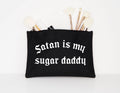 Satan Is My Sugar Daddy Goth Makeup Cosmetic Accessory Pouch Black Gothic Makeup Bag Tote Bag – Cozy Vibes · Must-Have Style