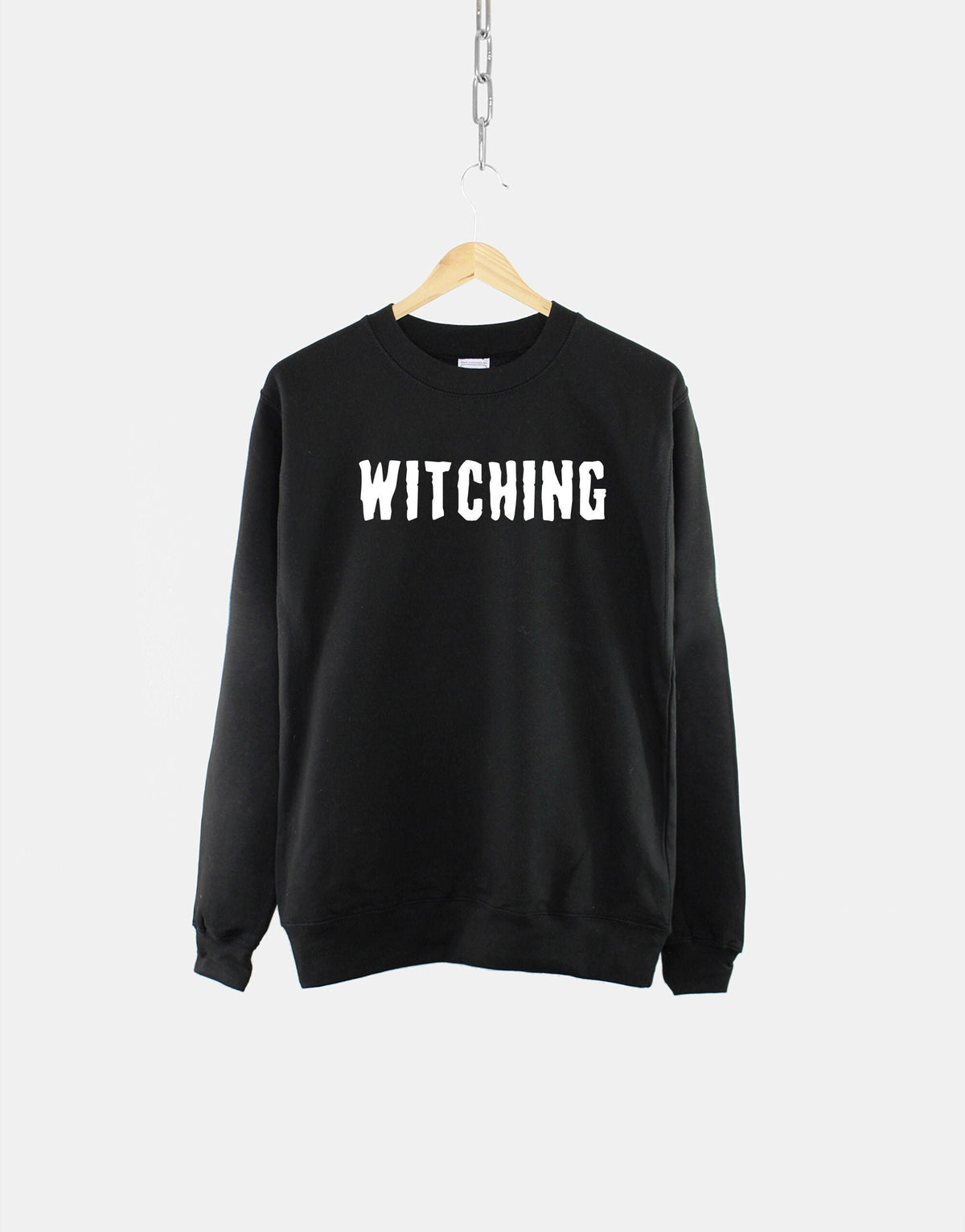 Witching Goth Girl Crew Neck Sweatshirt Halloween Sweater Sweatshirt – Cozy Vibes · High-Quality Print
