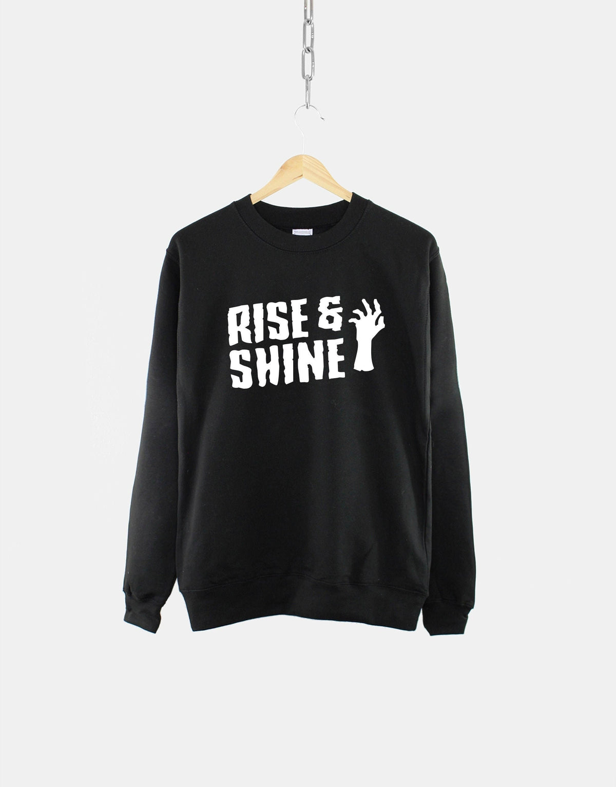 Rise And Shine Zombie Goth Clothing Crew Neck Sweatshirt Halloween Sweater Sweatshirt – Aesthetic Look · Top Pick For Any Outfit