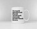 Jazz Music Coffee Mug Jazz Musician Gift Piano Saxophone Trumpet Trombone Smooth Jazz Band Gifts Graphic Tee – Everyday Comfort · Top Pick For Any Outfit