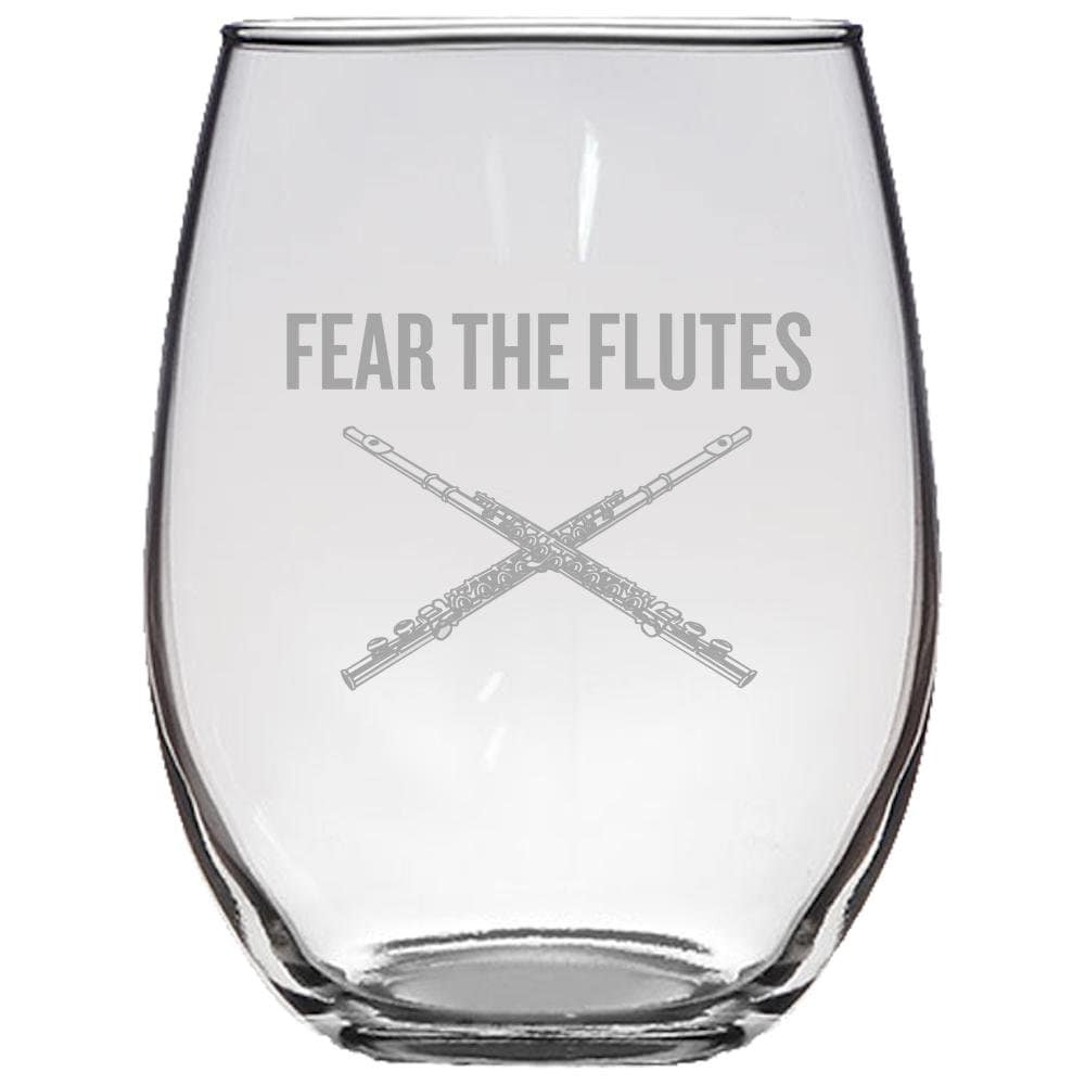 Gift For Flutist Flute Stemless Wine Glass Fear The Flutes Band Player Gift Marching Band Graphic Tee – Bold Style · Trending Graphic Apparel