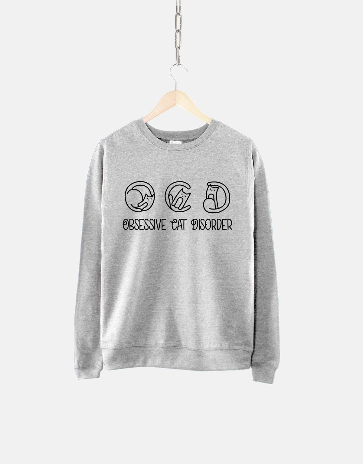 OCD Obsessive Cat Disorder Sweatshirt Womens Cat Sweater Girls I Love Cats Jumper Sweatshirt – Aesthetic Look · Top Pick For Any Outfit