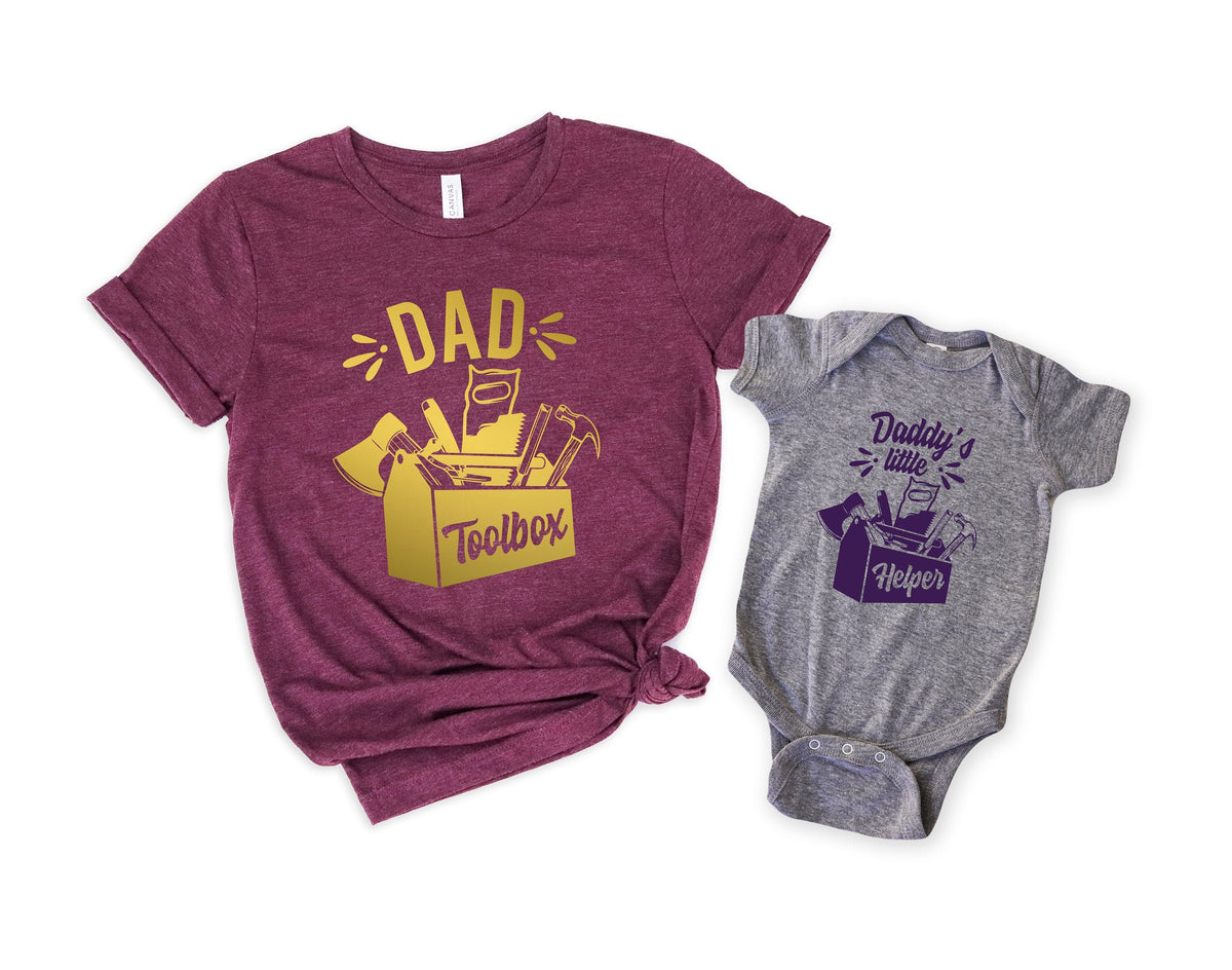 Toolbox Dad Daddy39s Helper Father Son Matching TShirts Dad Shirts Son Shirts Father39s Day Gifts Mechanic Dad Builder Dad Graphic Tee – Cozy Vibes · Perfect For Daily Wear