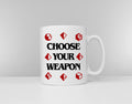 Choose Your Weapon DnD Party Dice Mug DM Dungeons and Dragons Inspired Coffee Mug Dungeon Master Gift Graphic Tee – Bold Style · Great Gift For Fans