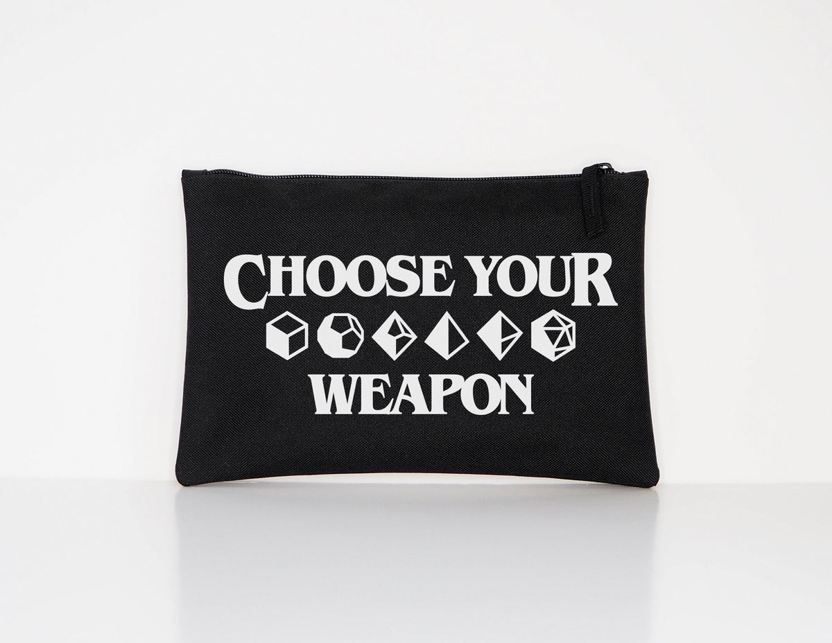DnD Dice Bag Dungeons And Dragons Choose Your Weapon DD Accessory Pouch Tote Bag – Aesthetic Look · Great Gift For Fans
