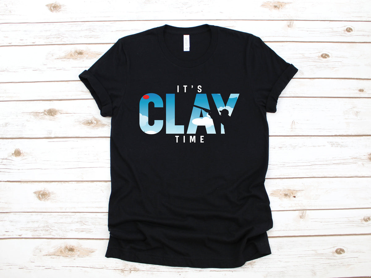 Funny Skeet Shooting TShirt It39s Clay Time Shirt Trap Shooting Clay Target Gift Long Sleeve Sweatshirt Hoodie Tank Top Hoodie – Fan Favorite · Trending Graphic Apparel