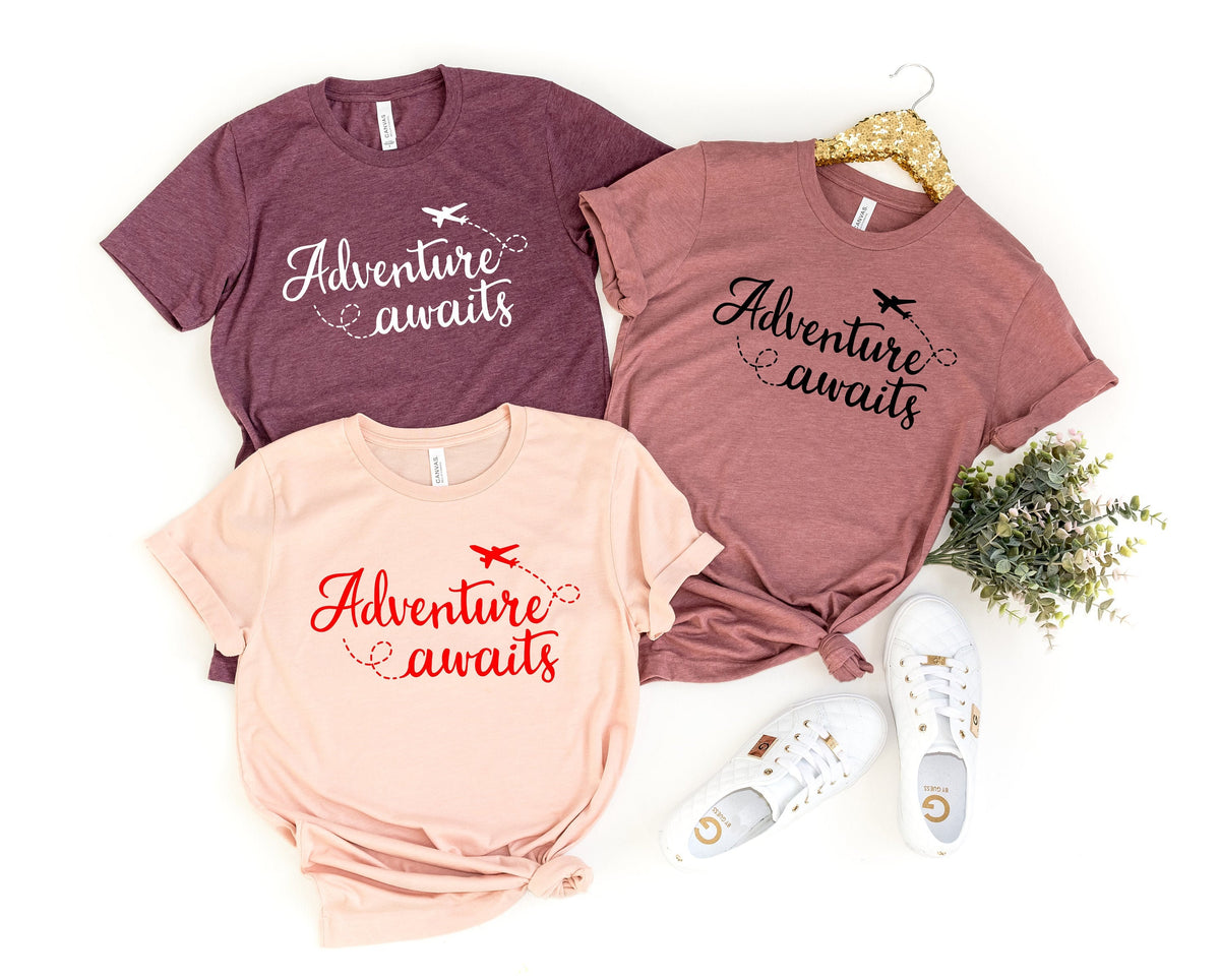 Airplane Mode ShirtAdventure awaits shirtTravel Shirt Vacation ShirtWomens ShirtsGift for TravelerTravel Wanderlust Motivational Shirt Graphic Tee – Everyday Comfort · Must-Have Style