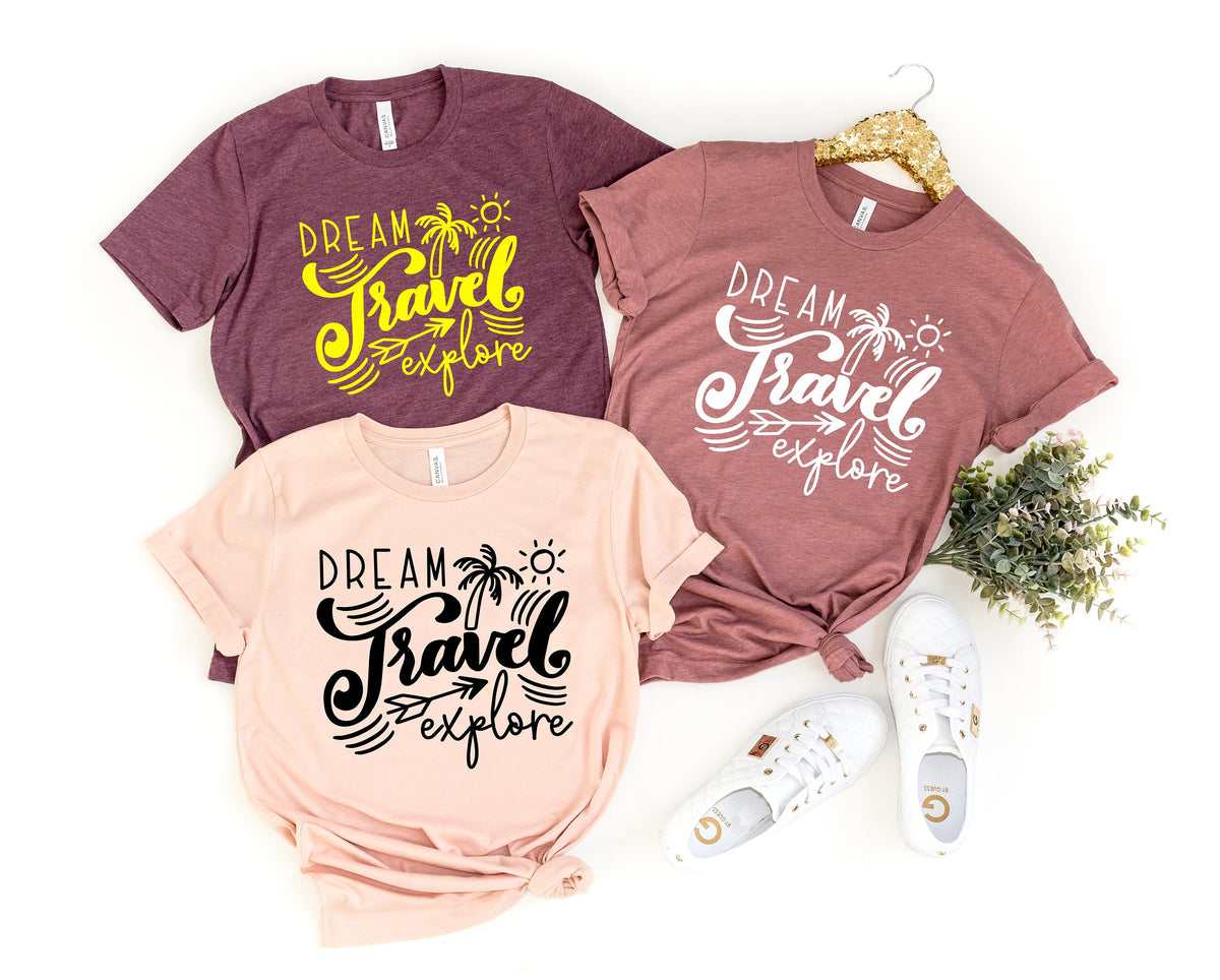 Dream Travel ShirtTravel is My Therapy shirtFun Travel shirtTraveler shirtGift For HerFunny Travel ShirtBirthday giftVacation shirt Graphic Tee – Bold Style · Great Gift For Fans
