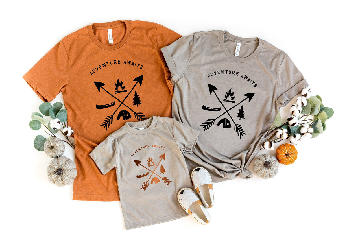 Adventure Awaits ShirtCamping ShirtCamping TeeCamping GiftCamper ShirtCamp Squad shirtMatching Friends Camping ShirtRoad Trip Graphic Tee – Everyday Comfort · Must-Have Style