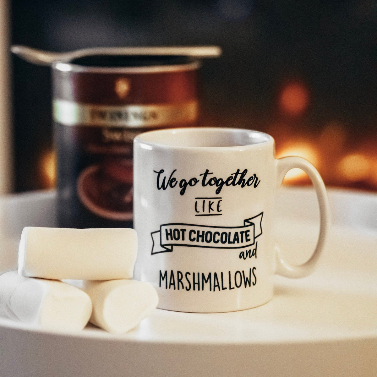 Couples Mugs Boyfriend Gift Girlfriend Coffee Mug Chocolate Christmas Mug We Go Together Like Hot Chocolate And Marshmallows Graphic Tee – Everyday Comfort · Trending Graphic Apparel