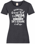 Mothers Day Gifts Gift For Mum Behind Every Great Kid Ladyfit Heather TShirt Gifts For Mum Gifts For Mam Mothers Day Gift Mothers Day Tshirt Graphic Tee – Easygoing Wear · Great Gift For Fans