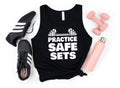 Practice Safe Sets Tank Top Funny Fitness Tank Top Funny Weightlifter Womens Tank Top Lifting Weights Bench Press Hoodie Sweatshirt Hoodie – Bold Style · High-Quality Print