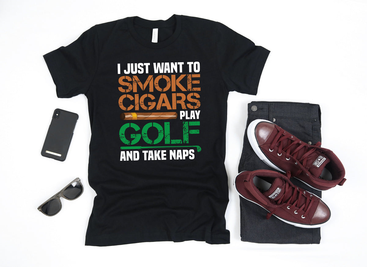 Cigars Golf and Naps TShirt Funny Golfer Shirt Cigar Smoking Golfing Tank Top Hoodie Sweatshirt Long Sleeve Apparel Gift Hoodie – Feel-Good Design · Top Pick For Any Outfit