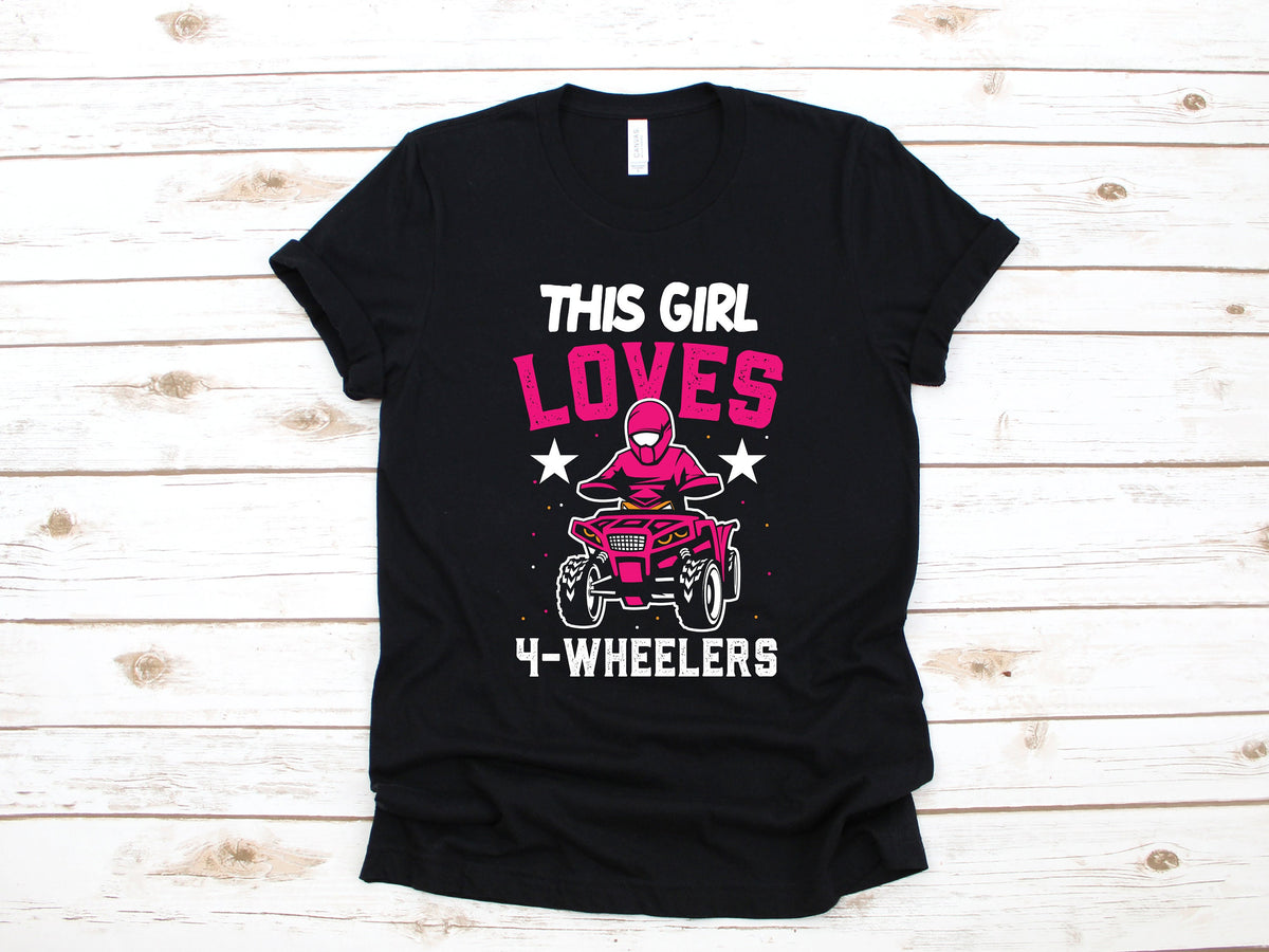This Girl Loves 4Wheelers TShirt Cute ATV Shirt 4Wheeler Long Sleeve Four Wheeler Sweatshirt Children Kids Tees Hoodie Tank Top Hoodie – Easygoing Wear · High-Quality Print