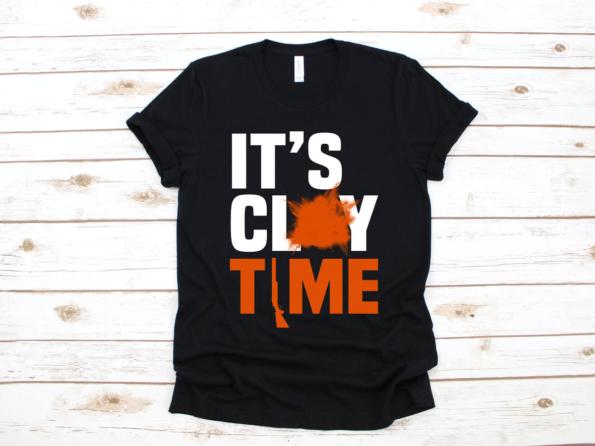 It39s Clay Time Shirt Trap Shooting Funny Skeet Shooting TShirt Clay Target Gift Long Sleeve Sweatshirt Hoodie Tank Top Hoodie – Soft Feel · Perfect For Daily Wear