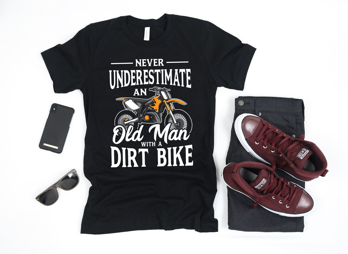 Funny Old Man Dirt Biker Shirt Dad Dirt Bike TShirt Funny Dirt Biker Gift Dirt Biking Fathers Day TShirt Long Sleeve Hoodie Hoodie – Soft Feel · High-Quality Print