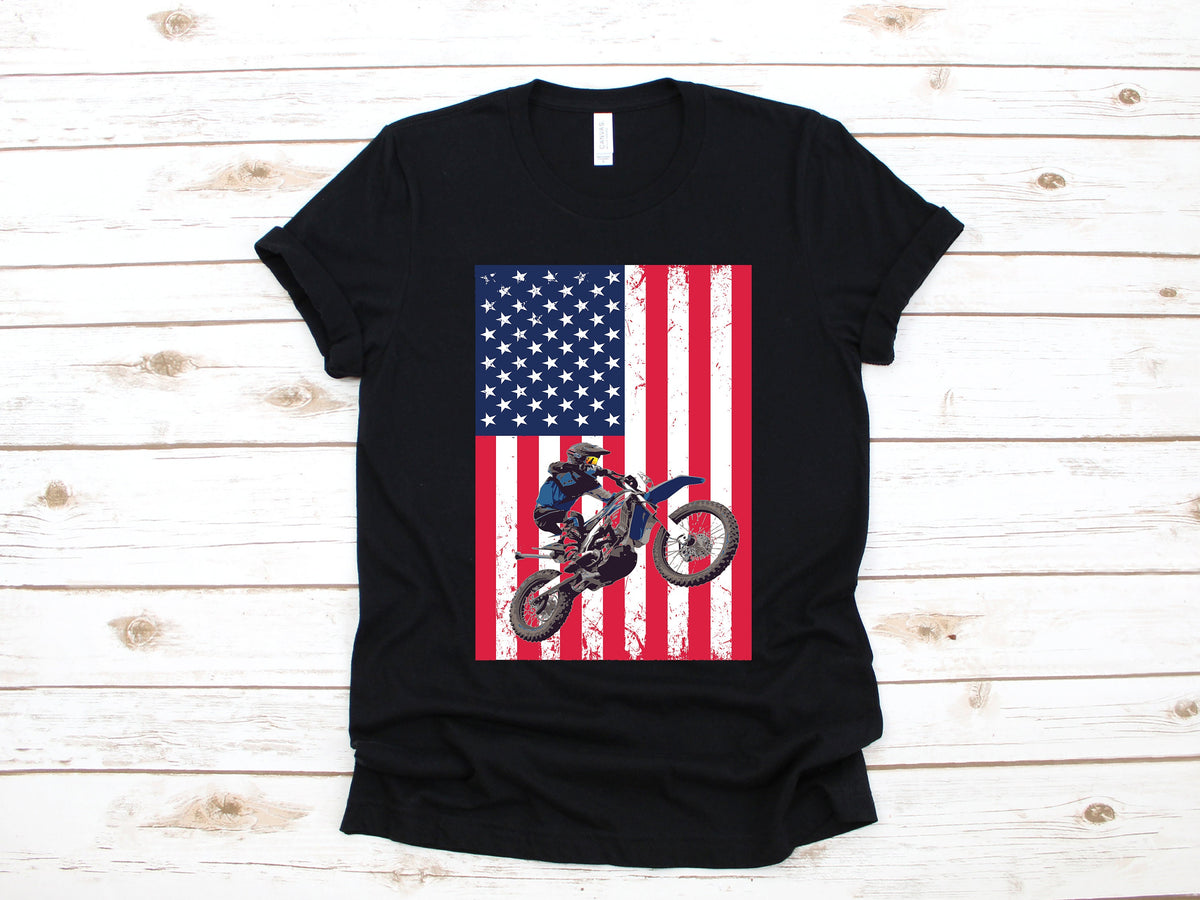 USA Flag Dirt Biker Shirt American Flag Dirt Bike TShirt Patriotic Dirt Biker Gift Dirt Biking TShirt Long Sleeve Hoodie Sweatshirt Hoodie – Warm & Stylish · High-Quality Print