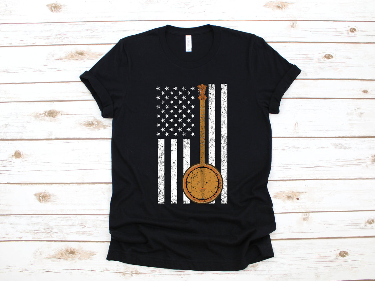 USA Flag Banjo Shirt American Banjo TShirt Bluegrass TShirt Long Sleeve Sweatshirt Hoodie Tank Top Hoodie – Feel-Good Design · Top Pick For Any Outfit