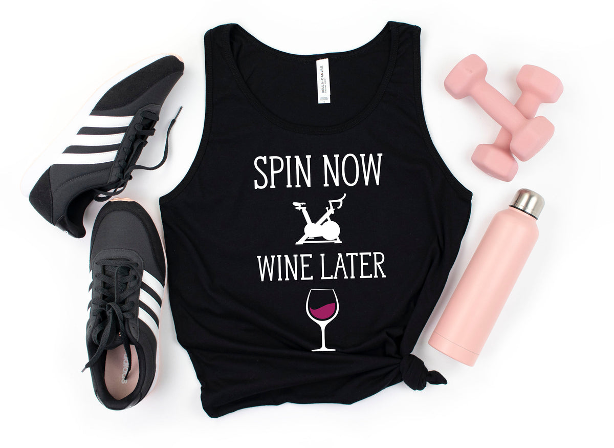 Spin Now Wine Later Tank Top Spin Class Tank Top Funny Indoor Cycling Womens Tank Top Spinning Hoodie Sweatshirt Hoodie – Premium Graphic · Must-Have Style