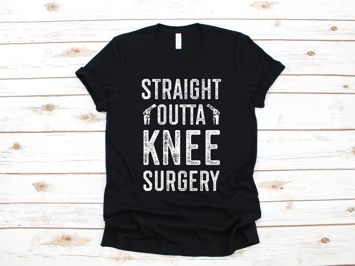 Straight Outta Knee Surgery Shirt Torn ACL TShirt ACL Surgery Funny Knee Replacement Gift Get Well Soon Gift Hoodie Sweatshirt Hoodie – Bold Style · Perfect For Daily Wear