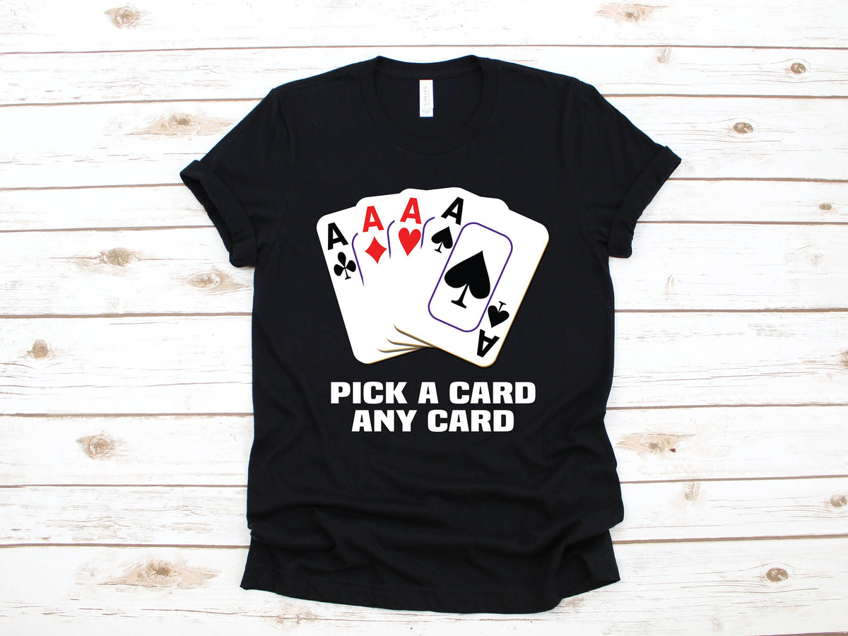 Magician Shirt Magic Card Tricks Magician TShirt Funny Pick A Card Any Card Tank Top Hoodie Sweatshirt Long Sleeve Kids Tee Hoodie – Aesthetic Look · Perfect For Daily Wear
