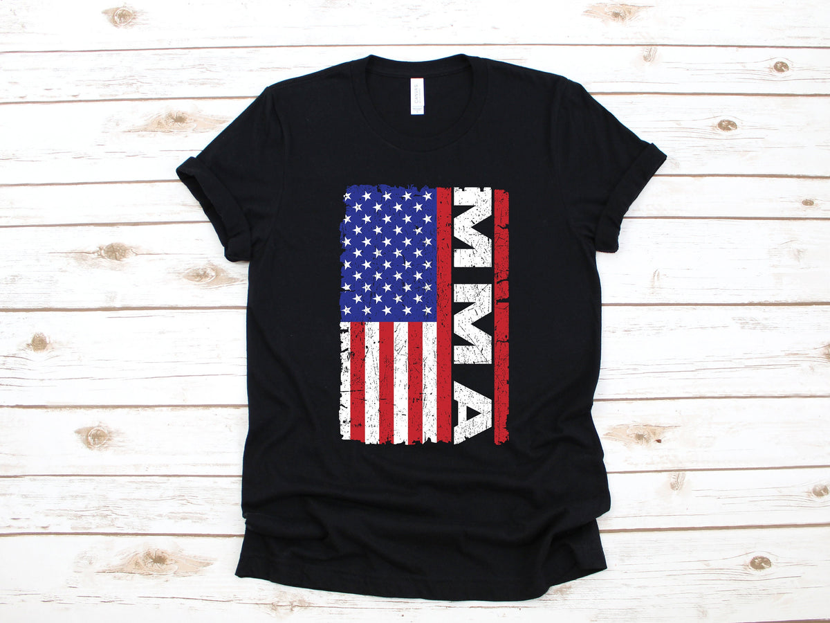 MMA Shirt Mixed Martial Arts American Flag USA Patriotic MMA TShirt Hoodie Sweatshirt Long Sleeve Apparel Graduation Gift Hoodie – Feel-Good Design · Perfect For Daily Wear