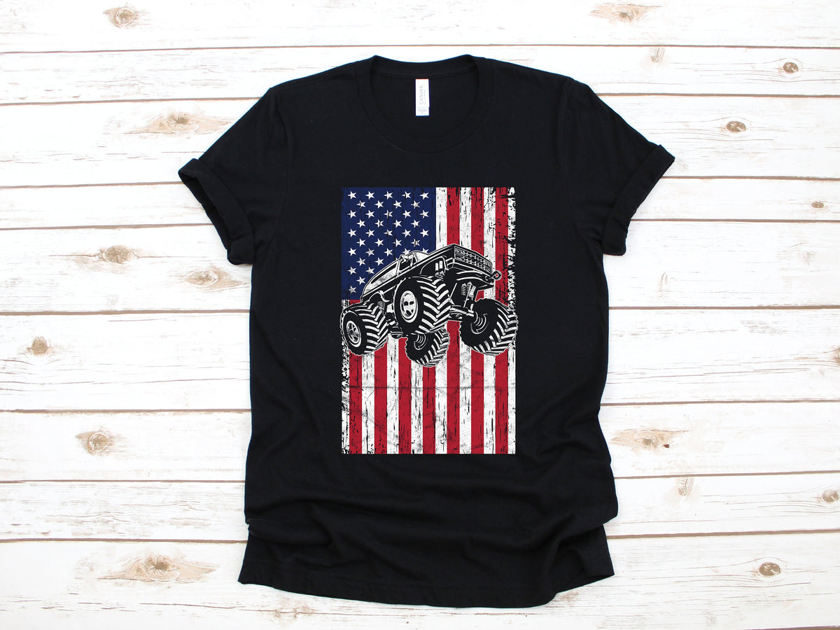Monster Truck TShirt Patriotic Monster Truck USA Flag Shirt July 4th Monster Truck Hoodie Sweatshirt Long Sleeve Hoodie – Cozy Vibes · Must-Have Style