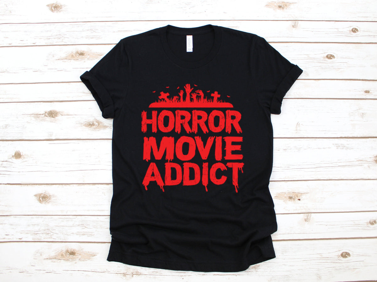 Horror Movie Addict Shirt Funny Horror Movies Shirt Scary Movies TShirt Tank Top Hoodie Sweatshirt Long Sleeve Hoodie – Aesthetic Look · Perfect For Daily Wear